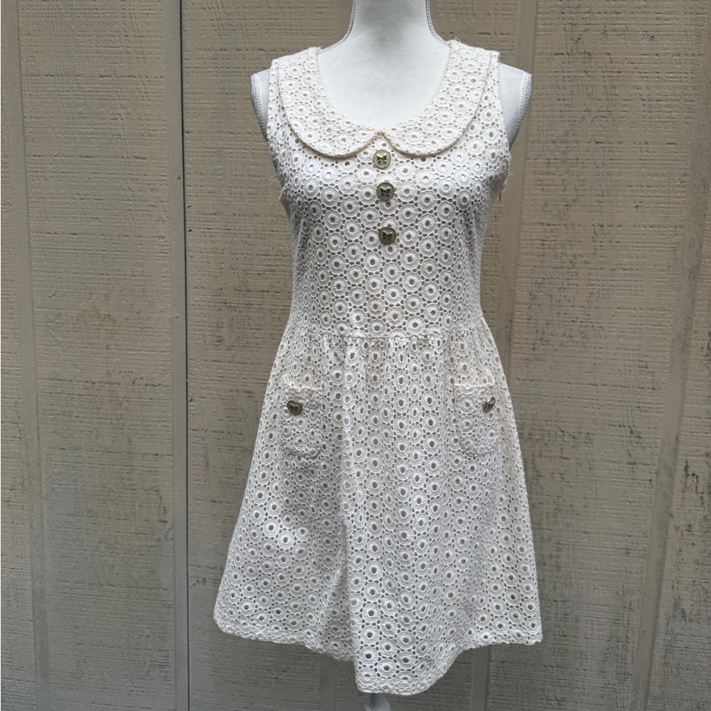 Gracia Ivory Lace Sleeveless Mini Dress
